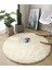 Krem Yuvarlak Kaymaz Taban Halı Yıkanabilir Dekoratif Peluş Halı 1