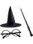Harry Potter Siyah Şapkası Harry Potter Gözlüğü Harry Potter Asası 3 lü Set 1