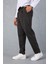 Milos Relax Fit Örme Kaşe Kumaş Fermuarlı Beli Lastikli Jogger Erkek Pantolon - Füme 7