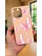 iPhone 16 Pro Max - Pembe Kelebek Desenli Silikon Darbe Emici Klasik Korumalı Rubber Kılıf 1