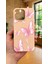 iPhone 16 Pro Max - Pembe Kelebek Desenli Silikon Darbe Emici Klasik Korumalı Rubber Kılıf 2