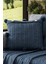 Ponponlu Triko Örme Kırlent Kılıfı - 40X40 cm Kare Yastık Kılıfı - Indigo 1