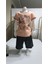 Çocuk Unisex Kız Erkek Şortlu Alt Üst Takım Kreş %100 Pamuk Rahat Tarz Tasarım Premium, Somon 2