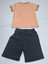 Çocuk Unisex Kız Erkek Şortlu Alt Üst Takım Kreş %100 Pamuk Rahat Tarz Tasarım Premium, Somon 6