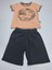 Çocuk Unisex Kız Erkek Şortlu Alt Üst Takım Kreş %100 Pamuk Rahat Tarz Tasarım Premium, Somon 7