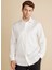 Regular Fit Klasik Yaka Beyaz Erkek Gömlek BBFW25MSH021 2