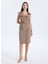 Ceket Yaka Düz Bej Orta Kadın Elbise Nada Kadın Elbise 2