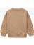 Pamuklu Uzun Kollu Bisiklet Yaka Baskılı Oversize Sweatshirt 2