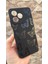 Realme C63 Uyumlu Siyah Kelebek Desenli Silikon Darbe Emici Klasik Korumalı Rubber Kılıf 3