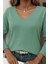 Kadın Uzun Kollu V Yaka Triko Bluz 2