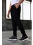 Roy Regular Fit Beli Lastikli Fitilli Kadife Kumaş Fermuarlı Jogger Erkek pantolon - Siyah 3