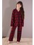 Kırmızı Ekose Desenli Düğmeli Kız Çocuk Pijama Takımı 19791 1