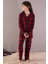 Kırmızı Ekose Desenli Düğmeli Kız Çocuk Pijama Takımı 19791 4