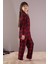 Kırmızı Ekose Desenli Düğmeli Kız Çocuk Pijama Takımı 19791 5