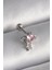 316L Çelik Gümüş Renk Pembe Zirkon Taşlı Sallantı Yıldız Detay Tragus Piercing - TJ-PR1237 1