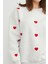 3 Iplik Kalp Nakışlı Oversize Sweatshirt 3