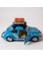 Klasik Işıklı Sesli Metal Araba - Mavi Valizli Retro Beetle - 15 cm 5