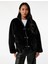 Uzun Kollu Düğmeli Kruvaze Peluş Ceket 1