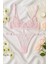 Pembe Çiçek Desenli Dantel Bralet & Külot Iç Giyim Takımı 2