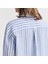 Kadın Mavi Relaxed Fit Klasik Yaka Çizgili Gömlek 6