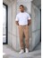 Roy Regular Fit Beli Lastikli Fitilli Kadife Kumaş Fermuarlı Jogger Erkek pantolon - Bej 3