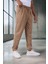 Roy Regular Fit Beli Lastikli Fitilli Kadife Kumaş Fermuarlı Jogger Erkek pantolon - Bej 4