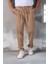 Roy Regular Fit Beli Lastikli Fitilli Kadife Kumaş Fermuarlı Jogger Erkek pantolon - Bej 5