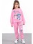 Pembe Sevimli Simli Karakter Baskı Şardonlu Kız Çocuk Eşofman Takım 23294 3
