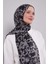Siyah-Gri Leopar Desen Vivian Şal 1