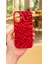 iPhone 16 - Kırmızı Zebra Desenli Silikon Darbe Emici Klasik Korumalı Rubber Kılıf 2