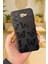 Samsung Galaxy J7 Prime Uyumlu Siyah Kelebek Desenli Silikon Darbe Emici Rubber Kılıf 1