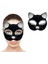 Siyah Renk Gümüş Simli Süet Kaplama Kedi Maskesi 18x14 cm 1