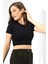 Bel Lastik Detaylı Body Crop Kısa Kollu 5