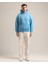 Voyage Erkek Yumusaçık Kumaşlı Kapüşonlu Oversize Fit Nakışlı Mavi Sweatshirt 2