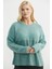 Oversize Yumuşak Dokulu Triko Kazak - Mint 1
