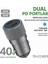 40W Çift Pd Portlu Araç Şarj Cihazı 2X20W Hızlı Şarj Pd3.0 Qc3.0 Destekli Metal Gövde 1