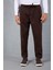 Milos Relax Fit Örme Kaşe Kumaş Fermuarlı Beli Lastikli Jogger Erkek Pantolon - Kahve 1