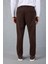 Milos Relax Fit Örme Kaşe Kumaş Fermuarlı Beli Lastikli Jogger Erkek Pantolon - Kahve 6
