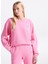 Yuvarlak Yaka Pembe Kadın Sweatshırt IZU03AH25ROSEVI 2