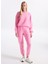 Yuvarlak Yaka Pembe Kadın Sweatshırt IZU03AH25ROSEVI 3