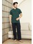Erkek %100 Pamuk Pijama Takımı -3 Düğmeli-Robalı 12383 1