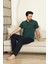 Erkek %100 Pamuk Pijama Takımı -3 Düğmeli-Robalı 12383 2