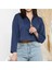 Esnek Kumaş Fermuar Detaylı Kadın Crop Top Sweatshirt 1