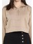 Esnek Kumaş Fermuar Detaylı Kadın Crop Top Sweatshirt 4