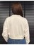 Esnek Kumaş Fermuar Detaylı Kadın Crop Top Sweatshirt 4