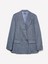 Keten Karışımlı Kruvaze Comfort Fit Blazer Ceket Kadın Mavi Ceket - 325P2MNULW02Y 4