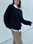 Kadın Siyah Oversize Selanik Örgü Triko Kazak 30057 4