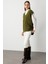 Ekstra Oversize V Yaka Uzun Haki Süveter 4
