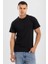 Erkek Sıfır Yaka Pamuklu Fanila Tişört Siyah 4