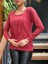 Kadın Uzun Kollu Kruvaze Yaka Kol ve Etek Ucu Manşet Detay Yumoş Bluz 5